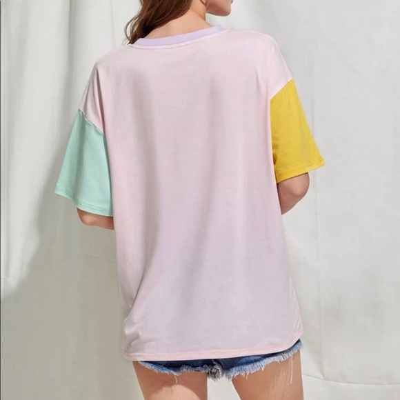 🔥2for$25🔥Oversized color block tee - Picture 2 of 7